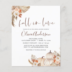 Budget Fall in Love Bridal Shower Pampas Grass Flyer