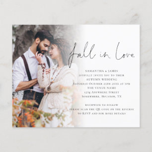 Budget Fall In Love Photo QR Code Wedding Invite