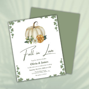 Budget Fall in Love Sage Green Wedding Invitation