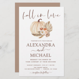 Budget Fall in Love Wedding Pampas Grass Pumpkin