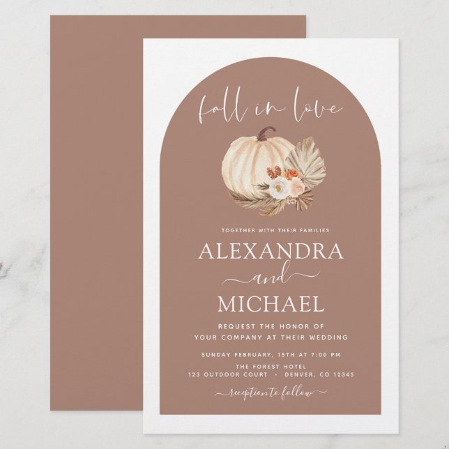 Budget Fall in Love Wedding Terracotta (Front/Back)