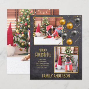 BUDGET Family PHOTO Christmas Greeting Gold
