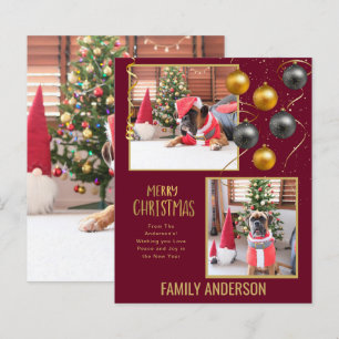 BUDGET Family PHOTO Christmas Greeting Gold
