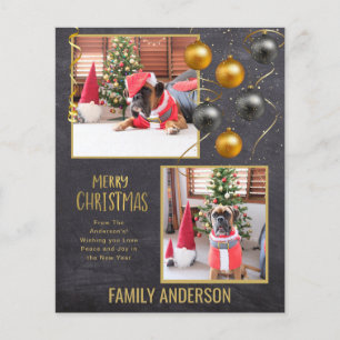 BUDGET Family PHOTO Christmas Greeting Gold Flyer