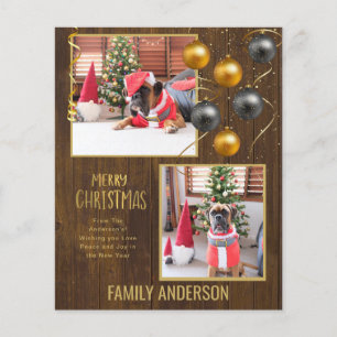 BUDGET Family PHOTO Christmas Greeting Gold Flyer