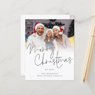 Budget Family Photo Merry Christmas Script Card