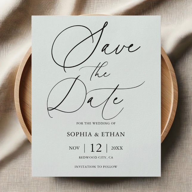 Budget Fancy Script Wedding Save The Date Flyer (Creator Uploaded)