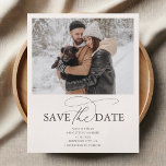 Budget Fancy Script Wedding Save The Date Flyer<br><div class="desc">Announce your special day without stretching your budget with our inexpensive wedding save the date card! Featuring your chosen photo on the front, this card beautifully captures your joy and excitement. Below the image, 'Save the Date' elegantly combines serif font with fancy delicate script, providing a stylish announcement. Your names...</div>