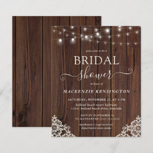 BUDGET Farmhouse Wood Lights Lace Bridal Shower