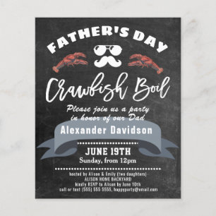 BUDGET Father's Day Chalk Crawfish Boil Invitation