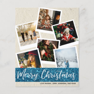 Budget Faux Kraft & Glitter Multi Photo Christmas Flyer