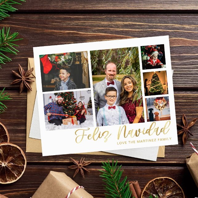 Budget Feliz Navidad Gold 6 Photo Flyer (Creator Uploaded)