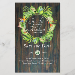 BUDGET Feuille tropicale Mariage Hawaiian Luau