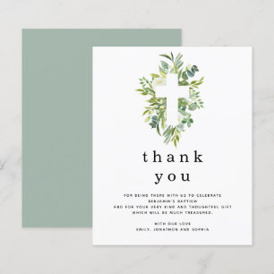 Budget Feuilles Eucalyptus Croix Baptême Merci