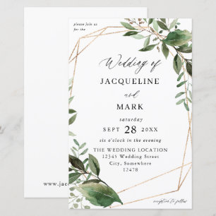 Budget Feuilles & Eucalyptus Gold Mariage MEDIUM