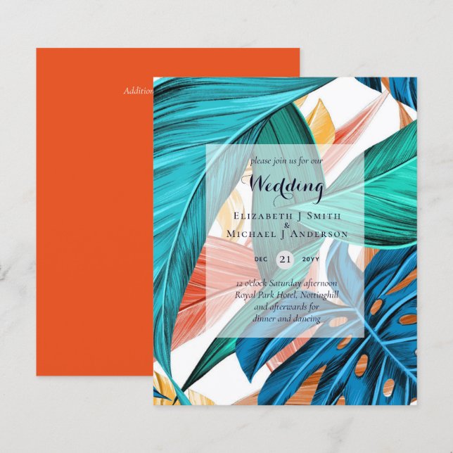 BUDGET Feuilles tropicaux Destination Mariages Inv (Devant / Derrière)