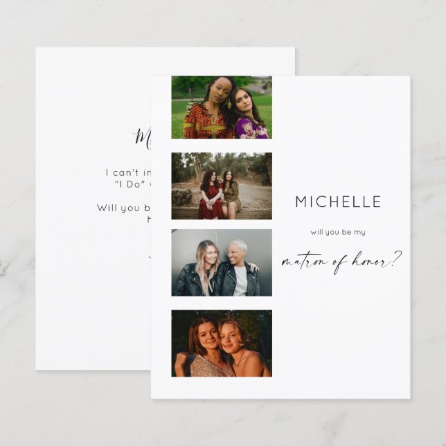 Budget Filmstrip Be My Matron of Honour Multi Phot (Front/Back)