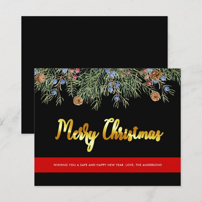 Budget Firefighter Christmas Thin Red Line Card (Front/Back)