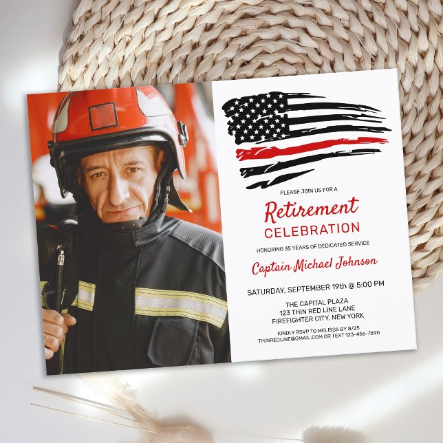 Budget Firefighter Retirement Invitation Photo (Creator Uploaded)