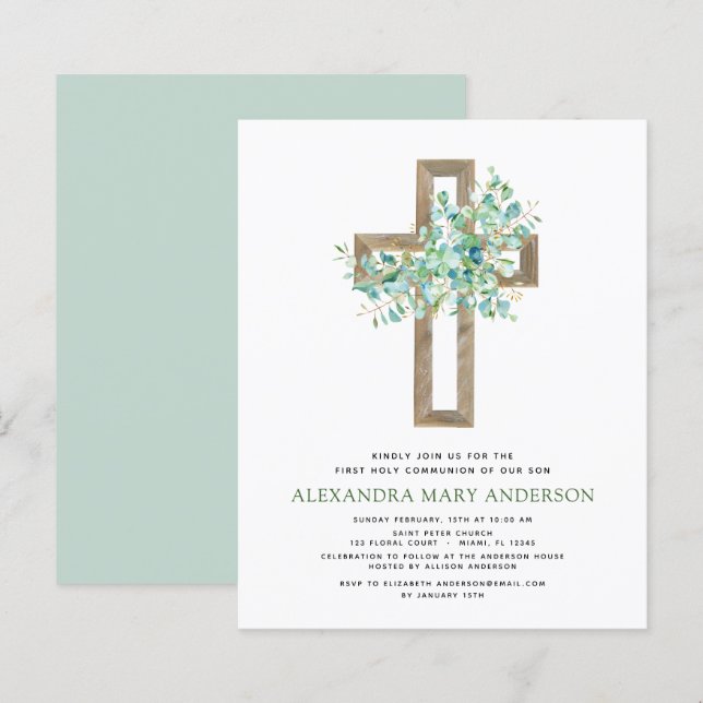Budget First Holy Communion Greenery Eucalyptus (Front/Back)