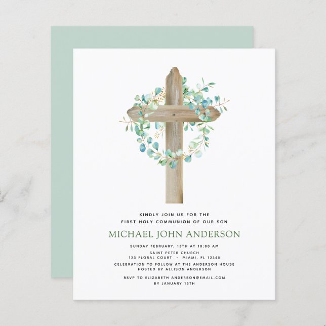 Budget First Holy Communion Greenery Eucalyptus (Front/Back)