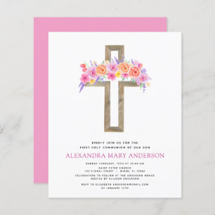 Budget First Holy Communion Pastel Floral Pink