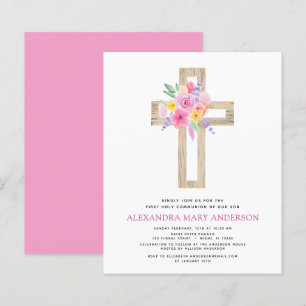 Budget First Holy Communion Pastel Floral Pink