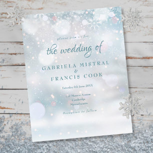 Budget First Snowflakes Wedding Invitation