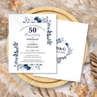 Budget Floral 50th Wedding Anniversary Invitation