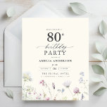 Budget Floral 80th Birthday Invitation<br><div class="desc">Celebrate in style with a garden floral calligraphy 80th birthday invitation, perfect for a milestone event. Featuring vibrant floral designs and elegant calligraphy, this invitation sets a whimsical yet sophisticated tone for your celebration. The lush garden theme blends natural beauty with graceful typography, creating a timeless and inviting look. Ideal...</div>