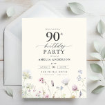Budget Floral 90th Birthday Invitation<br><div class="desc">Celebrate in style with a garden floral calligraphy 90th birthday invitation, perfect for a milestone event. Featuring vibrant floral designs and elegant calligraphy, this invitation sets a whimsical yet sophisticated tone for your celebration. The lush garden theme blends natural beauty with graceful typography, creating a timeless and inviting look. Ideal...</div>