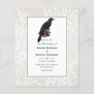 Budget Floral and Lace Gothic Wedding Invitation Flyer