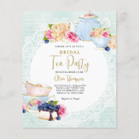 BUDGET Floral Blueberry Teapot Bridal Tea Party