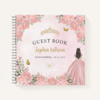 Budget Floral Blush Pink Quinceanera Guestbook