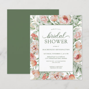 BUDGET Floral Blush Sage Green Bridal Shower