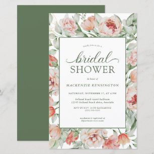 BUDGET Floral Blush Sage Green Bridal Shower