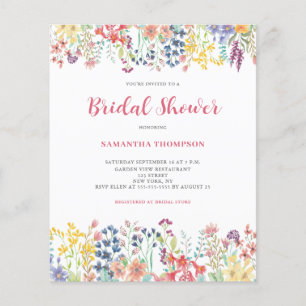 Budget Floral Botanical Bridal Shower Invitation 