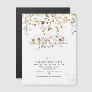 Budget Floral Bridal Shower Magnetic Invitation