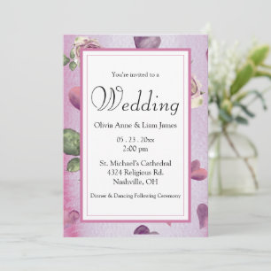 Budget Floral Burgundy Watercolor Romantic Elegant Invitation