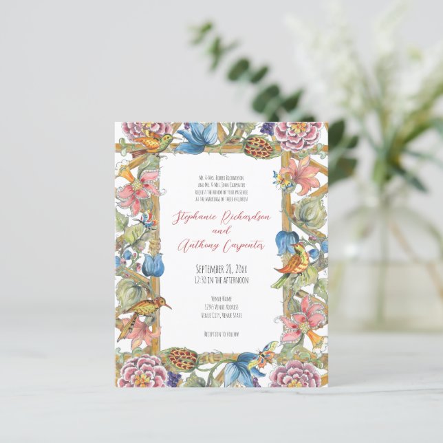Budget Floral Chinoiserie Bird Garden Wedding (Standing Front)