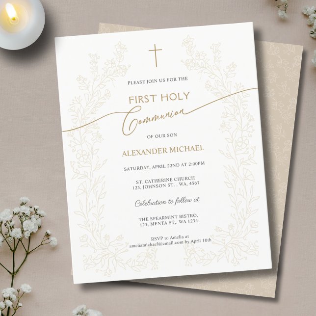 Budget Floral Cross First Holy Communion  (Creator Uploaded)
