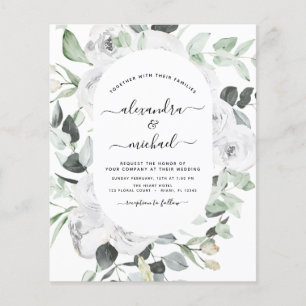 Budget Floral Eucalyptus Greenery Wedding Flyer