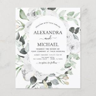 Budget Floral Eucalyptus Greenery Wedding Flyer