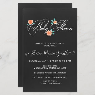 Budget Floral Gender Neutral Baby shower Invite