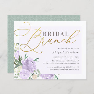 Budget Floral Gold Script Lavender Bridal Brunch