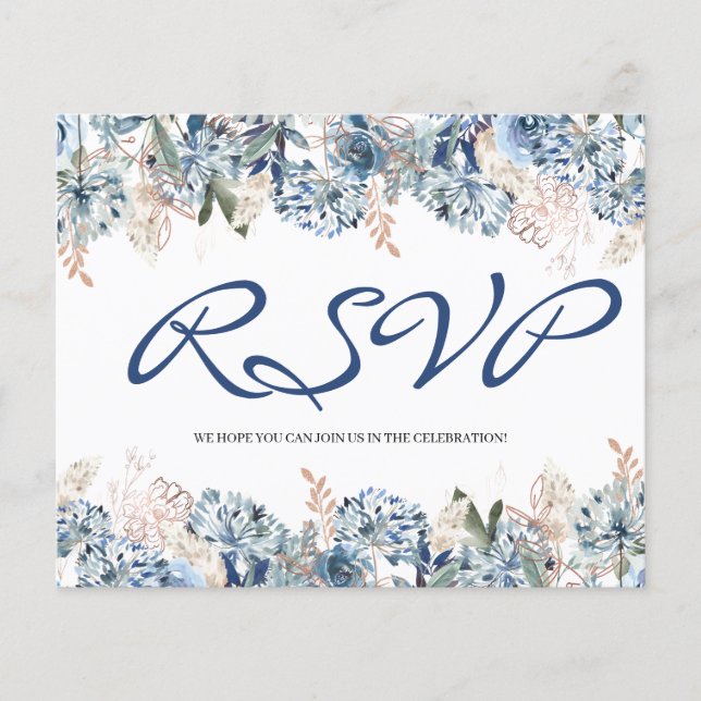 BUDGET/FLORAL & GREENERY RSVP Card-Flyer. Flyer (Front)