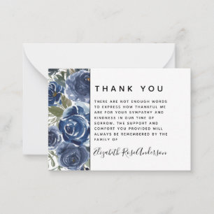 BUDGET Floral Modern Sympathy Funeral Thank You Card