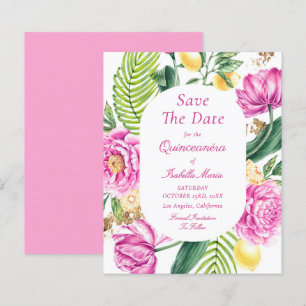 Budget Floral Quinceañera Save The Dates