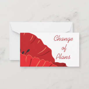 Budget.Floral.Red Poppy. Change of Plans Note Card