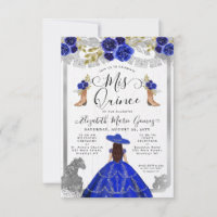 Budget Floral Royal Blue Silver Charra Quinceanera